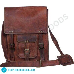 Leather Messenger Bag Crossbody Satchel Tablet 11 Inch Vintage Distressed